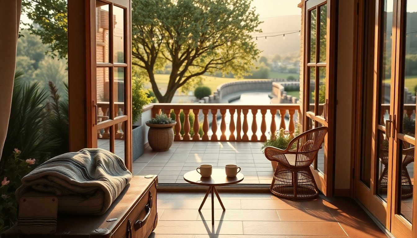 Alloggio per vacanze con due camere, giardino e balcone panoramico